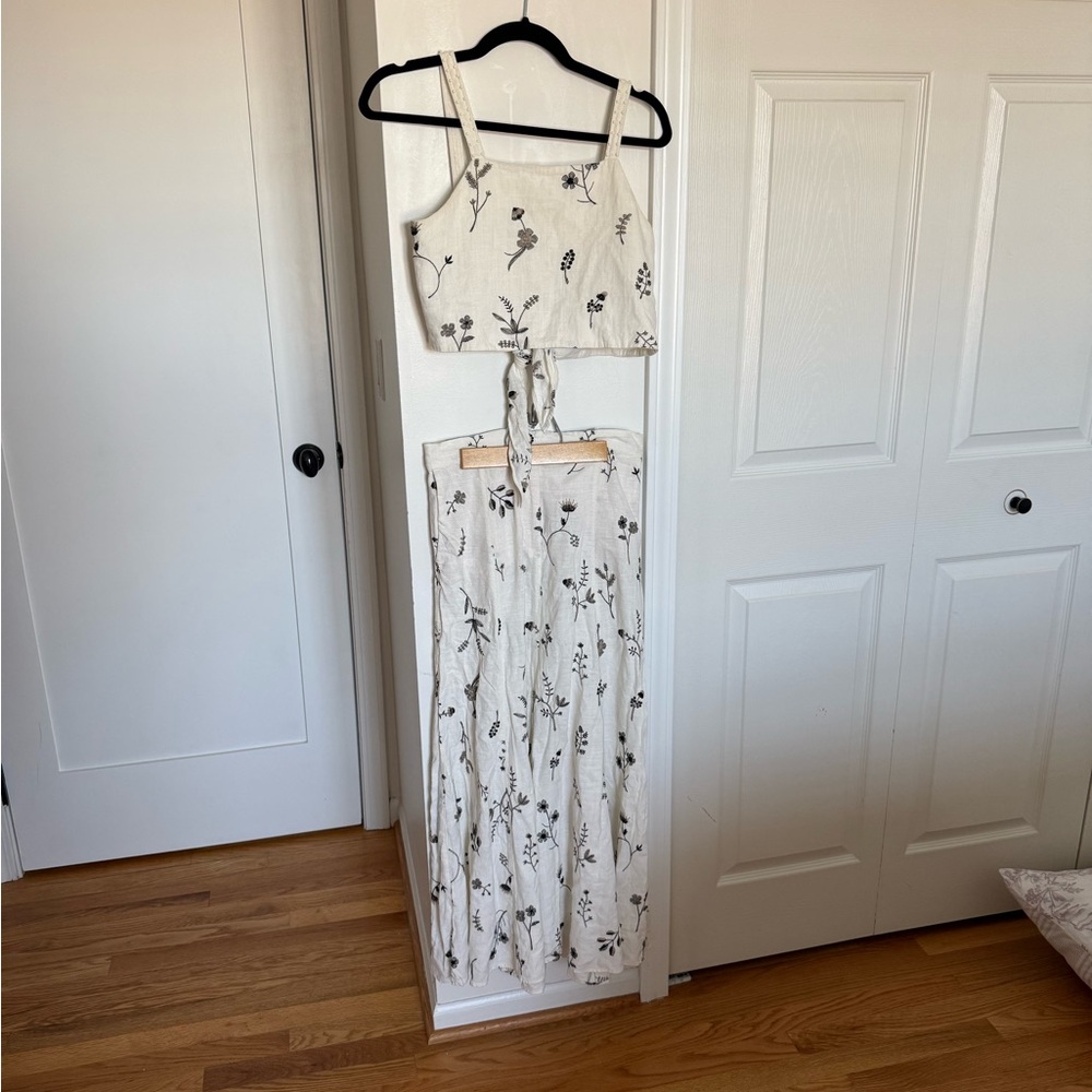 Zara Cream Floral Two-Piece Set